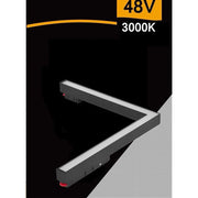Trade Shop - Faro Led Angolare 24 W Incasso Per Binario Magnetico 48v Luce 3000k 4000k Mg-06 - -bianco Caldo      -