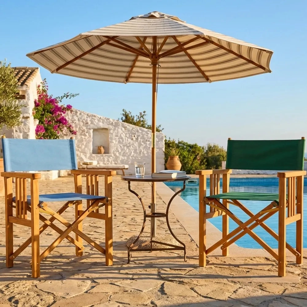Sedia Regista pieghevole in Legno Teak e Tela Verde– Cannes