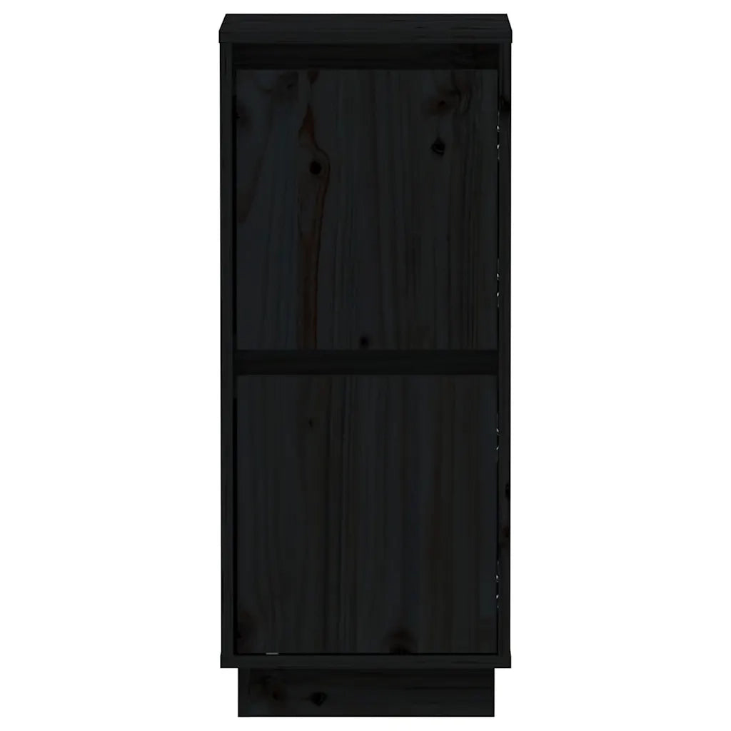 Credenze 2 pz | Madia | Buffet da pranzo | Armadio da pranzo Nero 31,5x34x75 cm in Legno Massello di Pino
