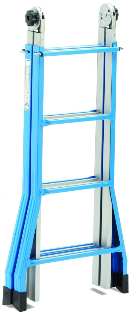 Scala in acciaio richiudibile antiscivolo,4+4 gradini, altezza max 3,7 mt Fredi Fulda