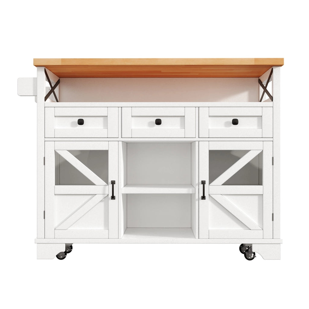 Carrello da Cucina Multifunzionale con Piano Pieghevole ¨C MINIMAL ¨C Nero, 3 Cassetti, 2 Ante