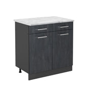 Vicco Mobiletto base per cucina Calcestruzzo nero 80 cm PL Marmo