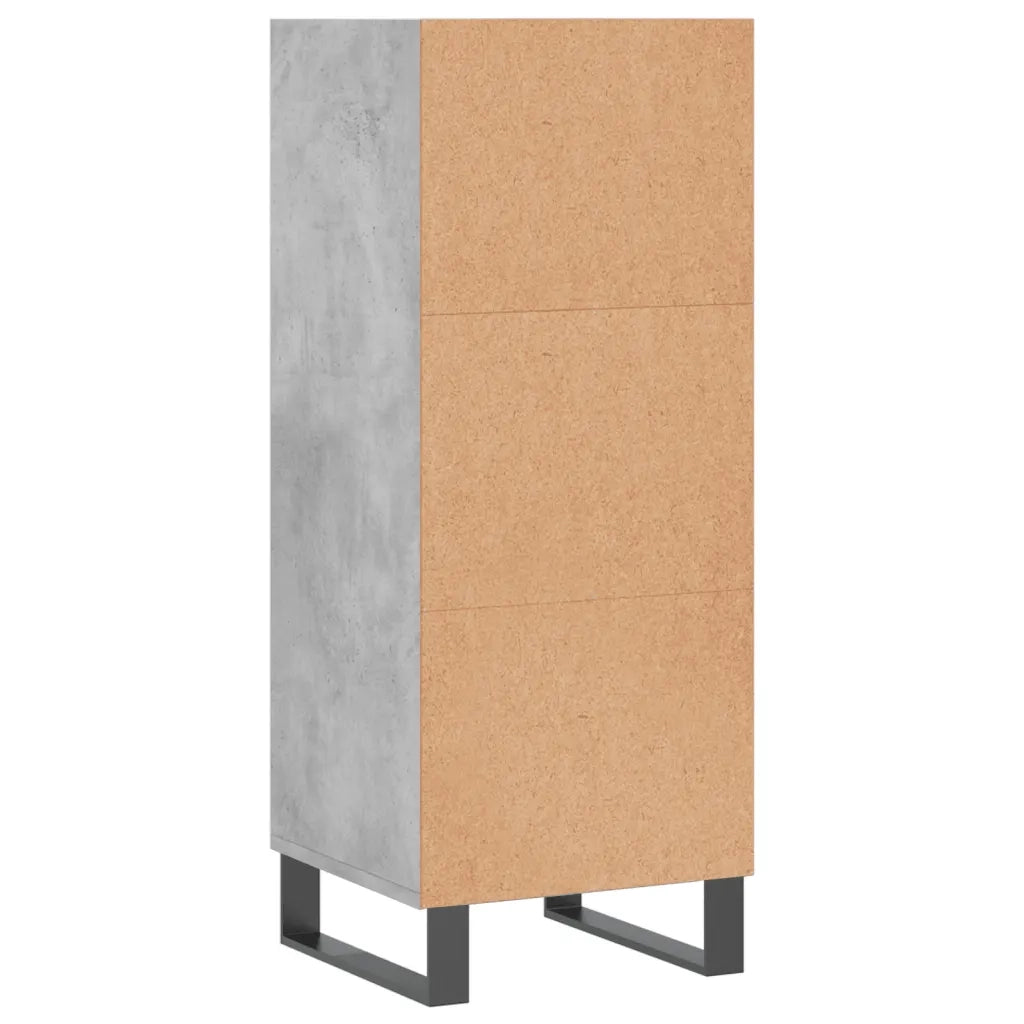 Credenza-Buffet-Armadio da cucina Grigio Cemento 34,5x32,5x90 cm in Legno Multistrato 522305