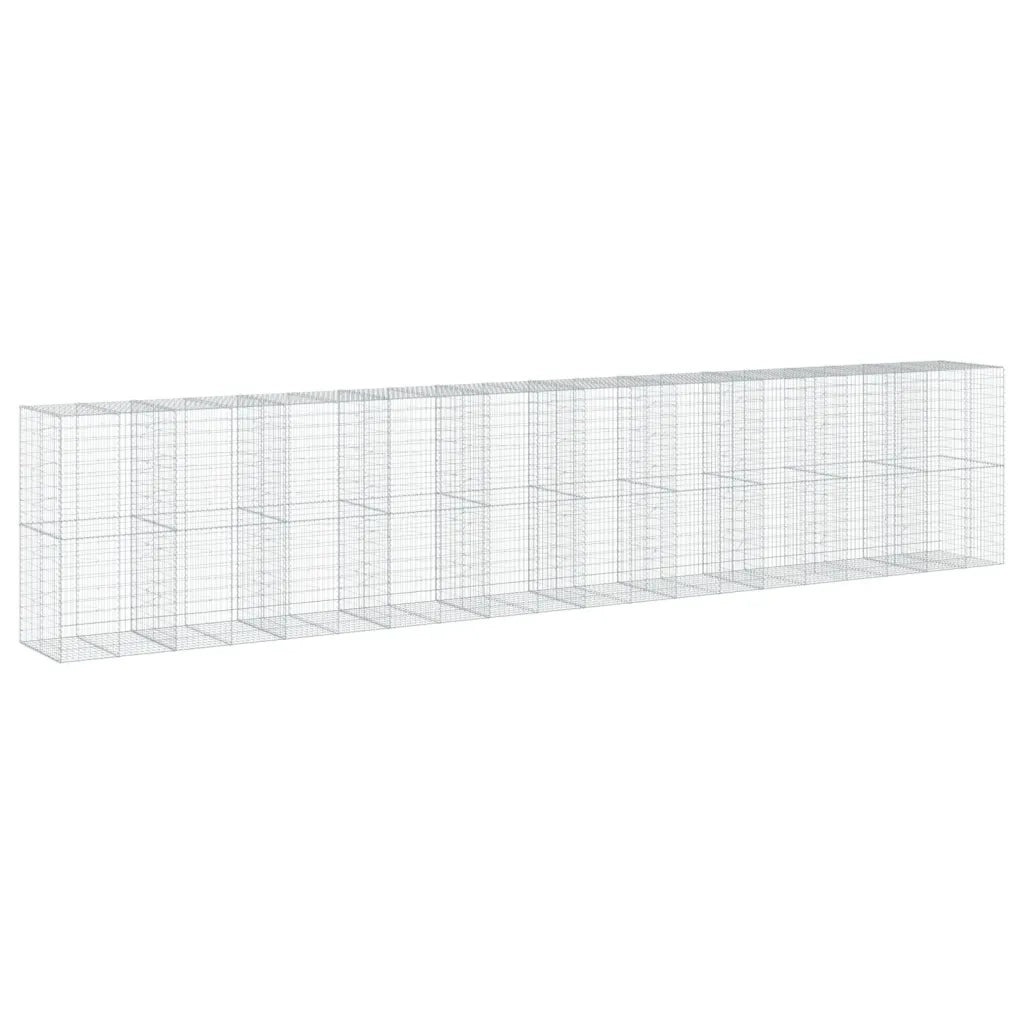 Cesto Gabbione con Copertura 1000x100x200 cm in Ferro Zincato 3295243