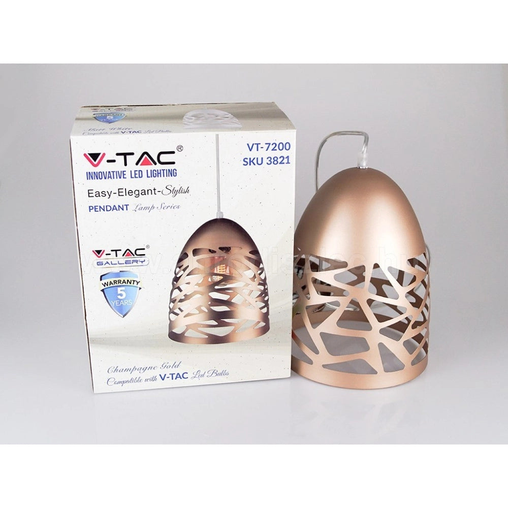 Trade Shop - Lampadario Pendente A Sospensione Colore Oro Champagne Stile Elegante Vt-7200 -