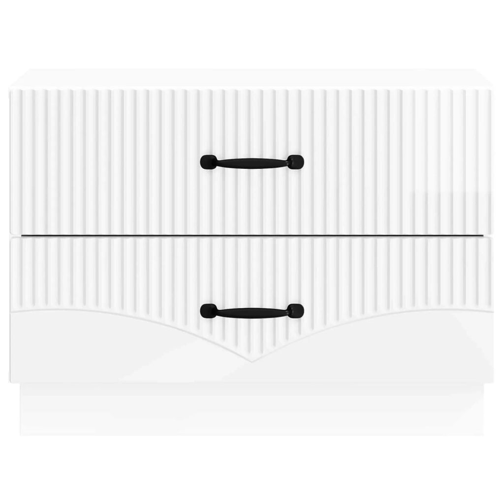 Armadio da Notte con cassetto Bianco Lucido 62 x 34,5 x 44,5 cm 895239