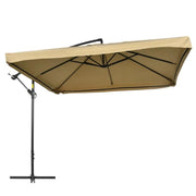 OMBRELLONE DA GIARDINO A BRACCIO INCLINABILE CON APERTURA A MANOVELLA E ZANZARIERA, 3X3 M, BEIGE