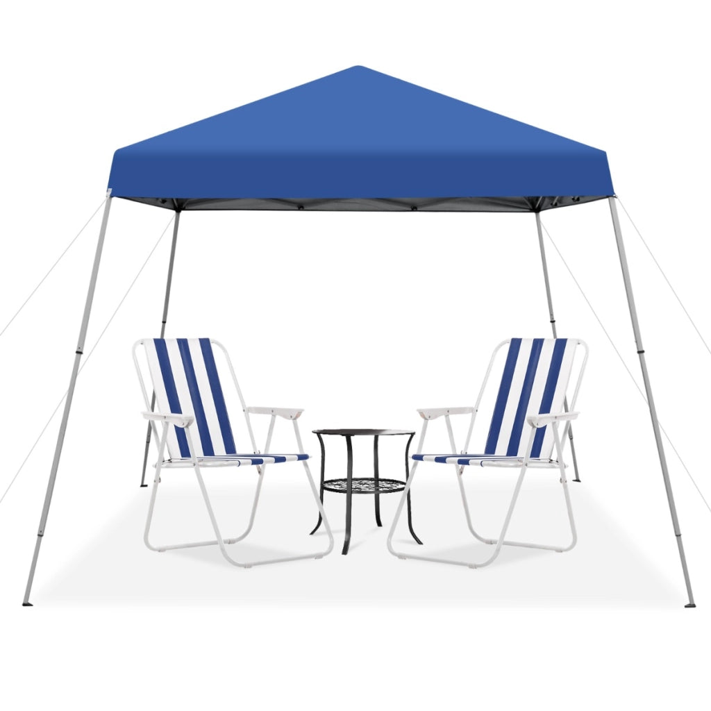 Tenda a baldacchino 3x3m con borsa di trasporto UPF50+ protezione solare, Riparo ombra da esterno Blu-Gazebo