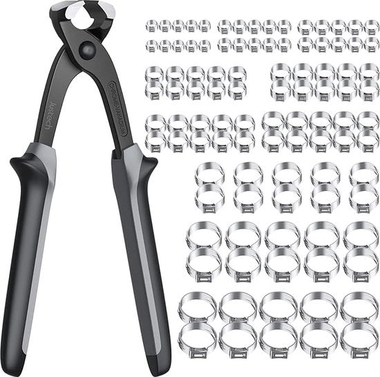 Ferrule in acciaio inossidabile, per applicazioni professionali, per aspirazione, scarico, scarico di aria, 100 pezzi