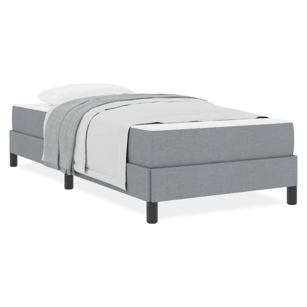 vidaXL Letto a molle con materasso Grigio chiaro 100 x 200 cm Tessuto