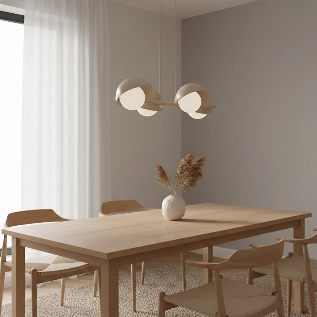 Lampada a sospensione BOOM con quattro diffusori in vetro