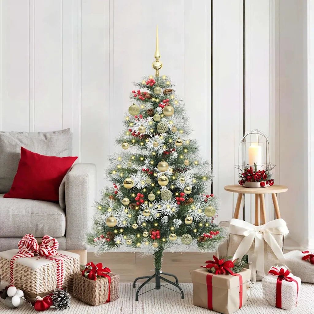 Albero di Natale | Decorazioni natalizie artificiale Verde e bianco 150 cm
