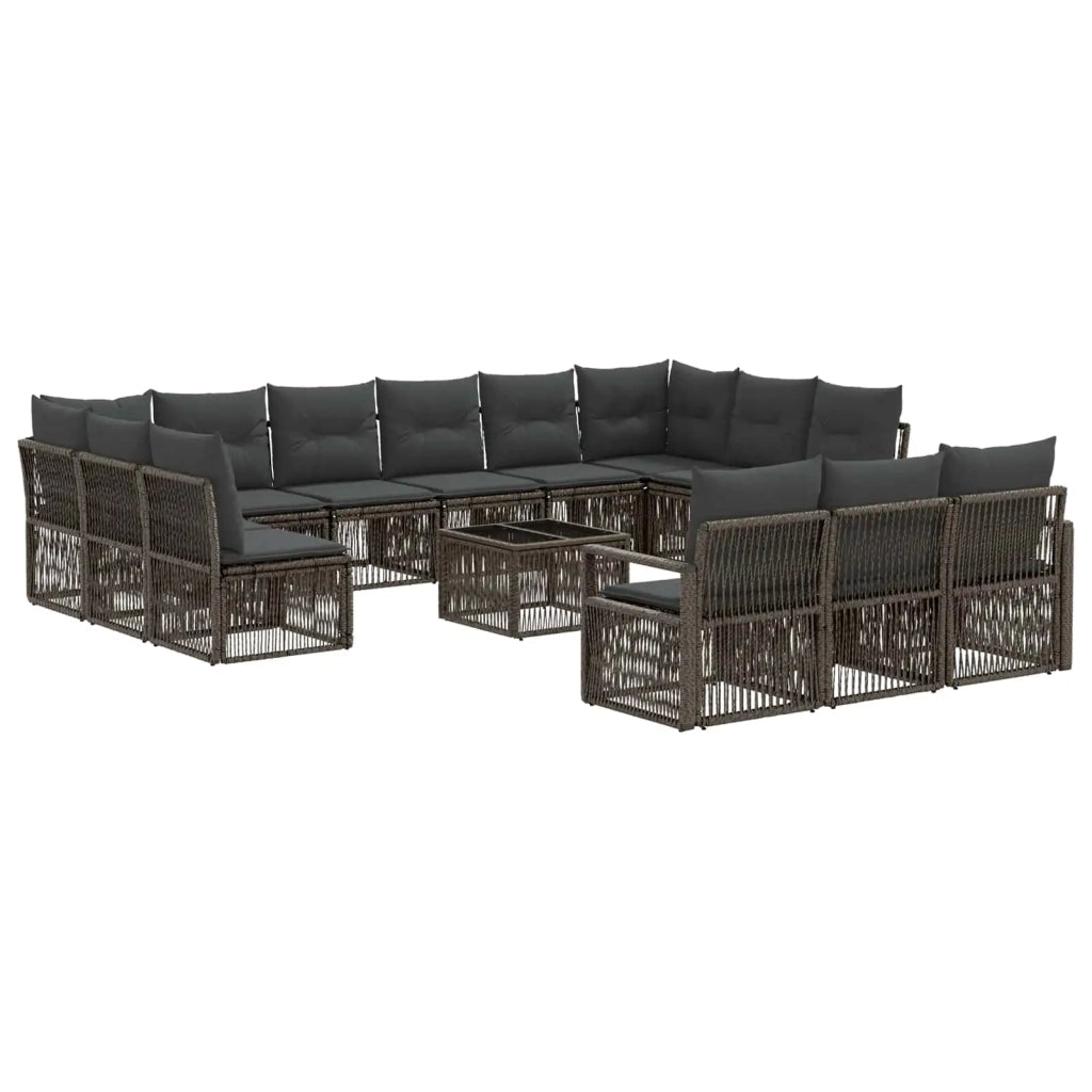 Set Divano da Giardino 14 pcs Grigio polyrattan 3435866