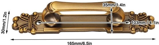 Maniglia Retro per Porta - 2 Pezzi - 165 x 30 x 35 mm - Finestra in Oro Lussuoso
