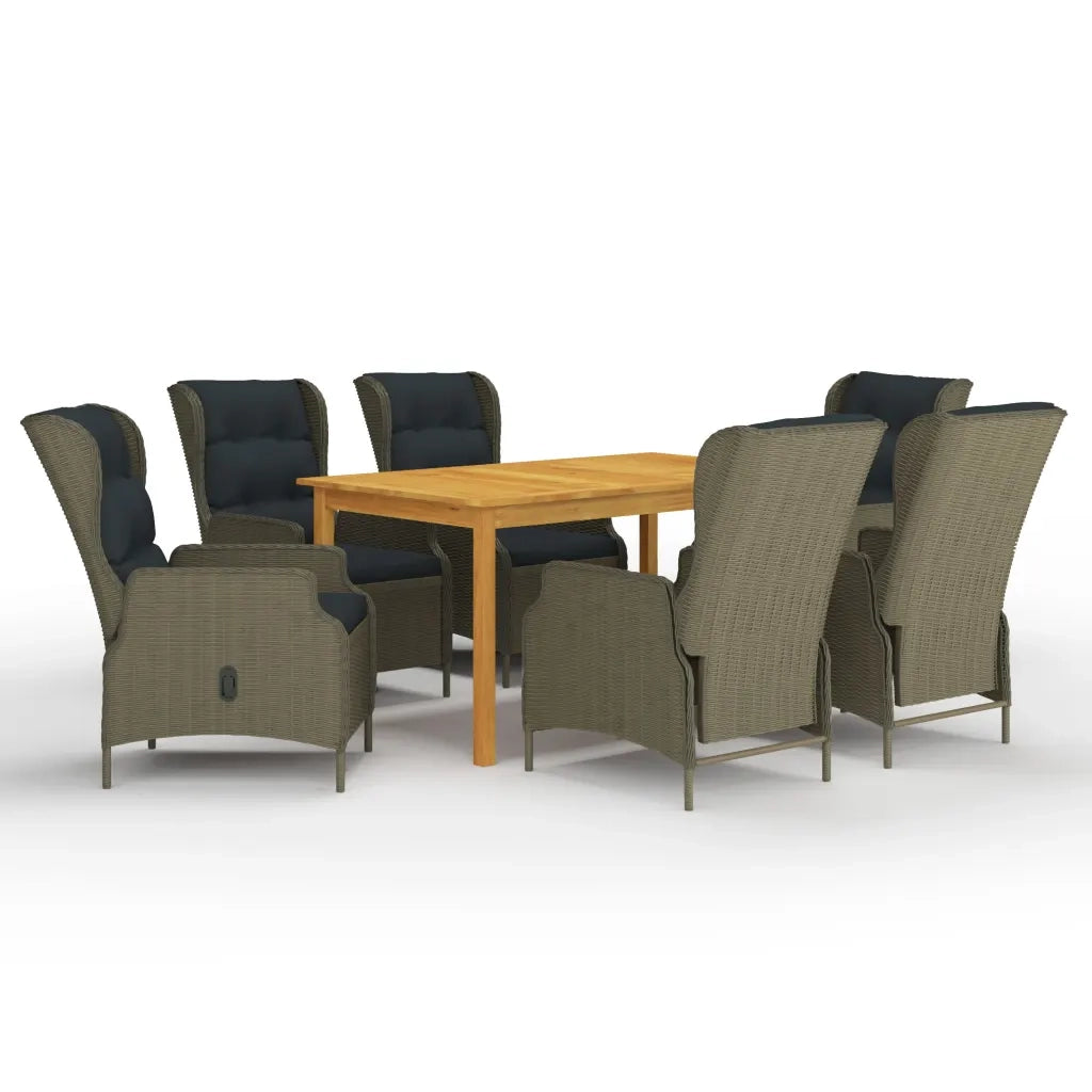 Set Mobili da Pranzo per Giardino 7 pz Marrone cod mxl 43651