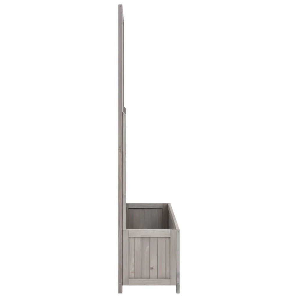 Fioriera a traliccio da giardino 70 x 30 x 135 cm in legno di abete grigio 02_0000876