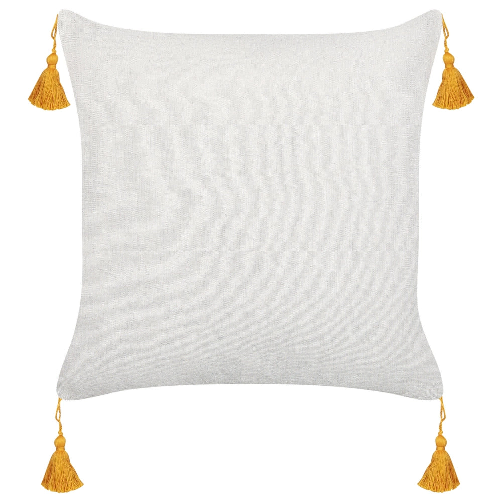 Set di 2 cuscini in poliestere di colore giallo e beige 45 x 45 soggiorno camera da letto