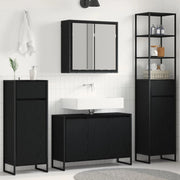 Set di mobili per il bagno Rovere Nero Legno multistrato