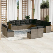 Set Divani da Giardino 13 pz con Cuscini Grigio in Polyrattan 3258889