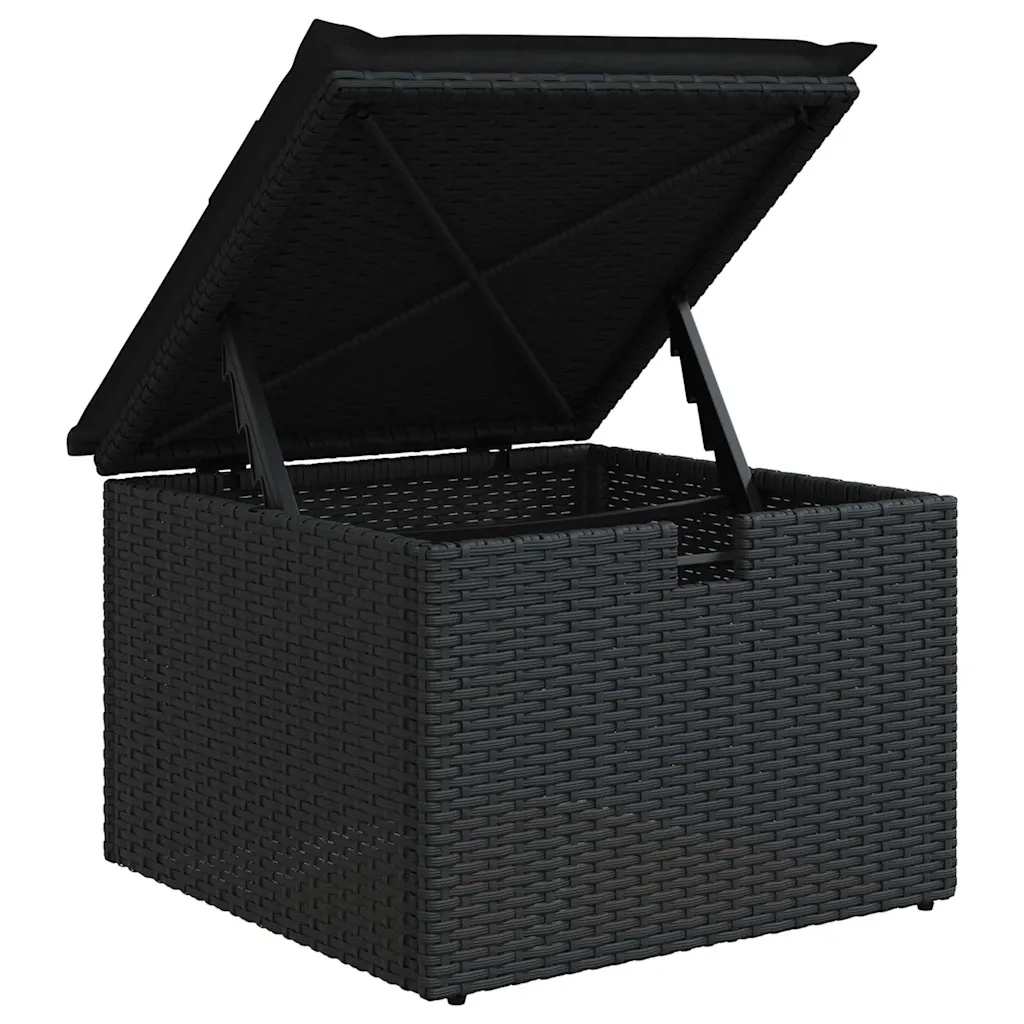 Set Divani da Giardino 5 pz con Cuscini in Polyrattan Nero 3325561