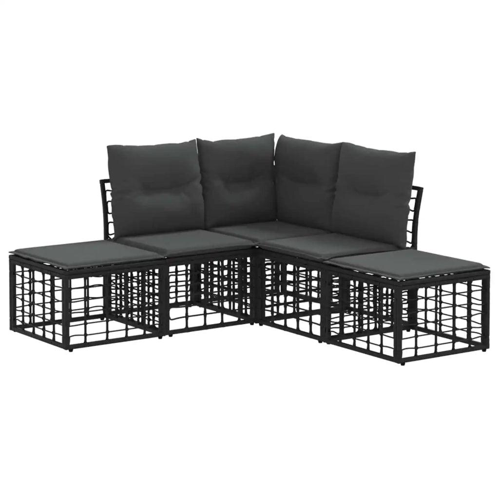 Set di divani da esterno Nero Poliestere 3437477