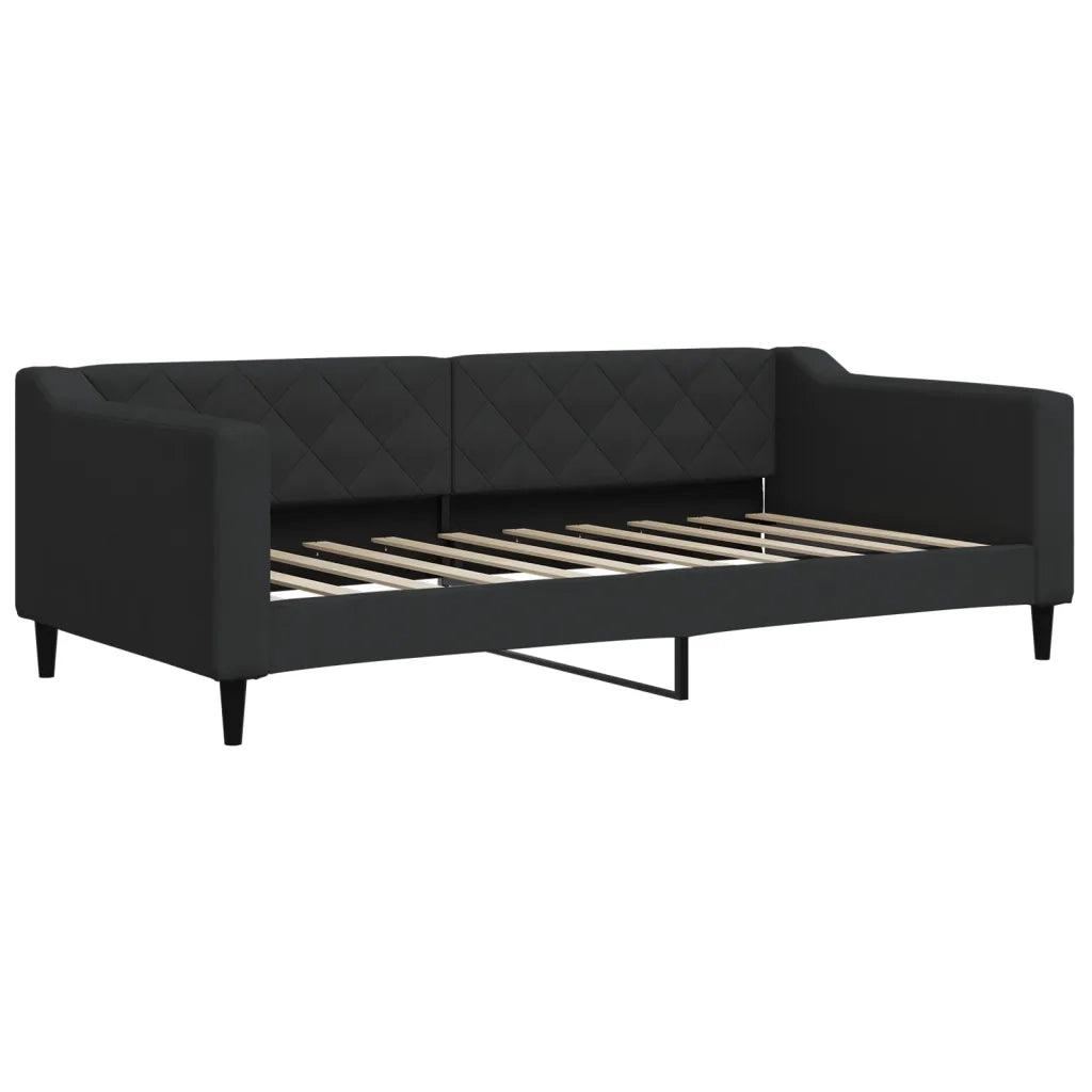 Divano Letto Estraibile con Cassetti Nero 90x190 cm in Tessuto 3197492