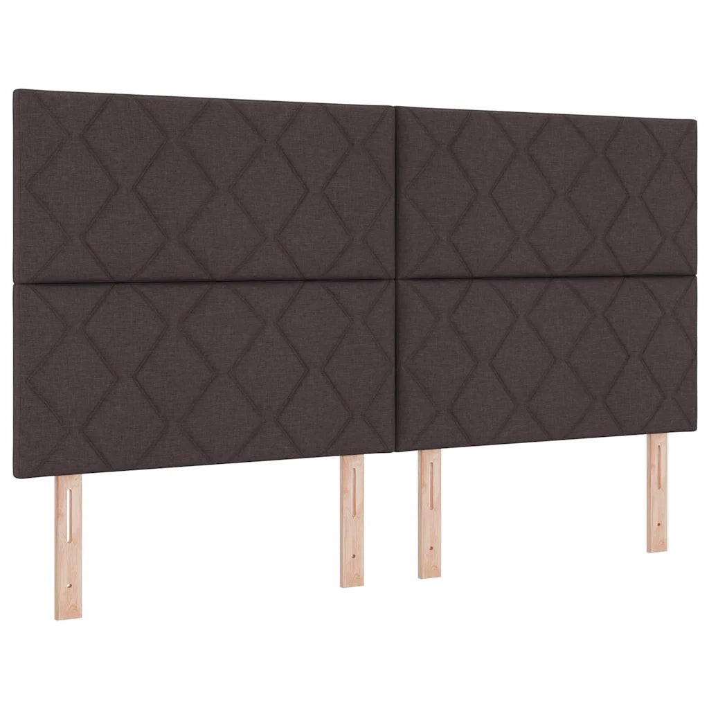 Letto a Sorgente LED Marrone Scuro 180 x 200 cm Tessuto 3343197