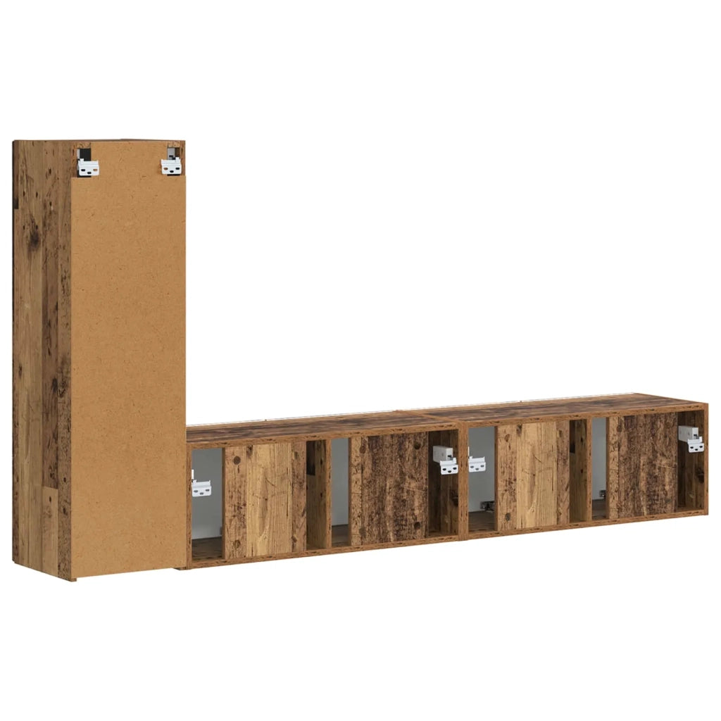 Set mobile TV 3 pz | Armadietto TV | Mobile Porta TV Legno vecchio Legno multistrato