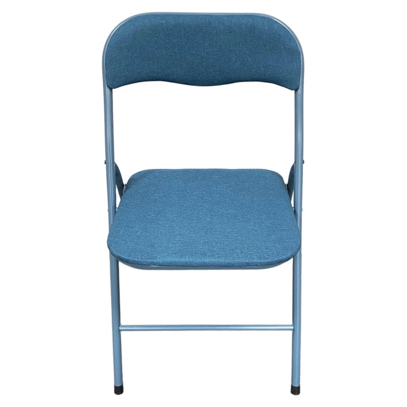 Set di 6 Sedie Pieghevoli Syria In Tessuto Poliestere Blu
