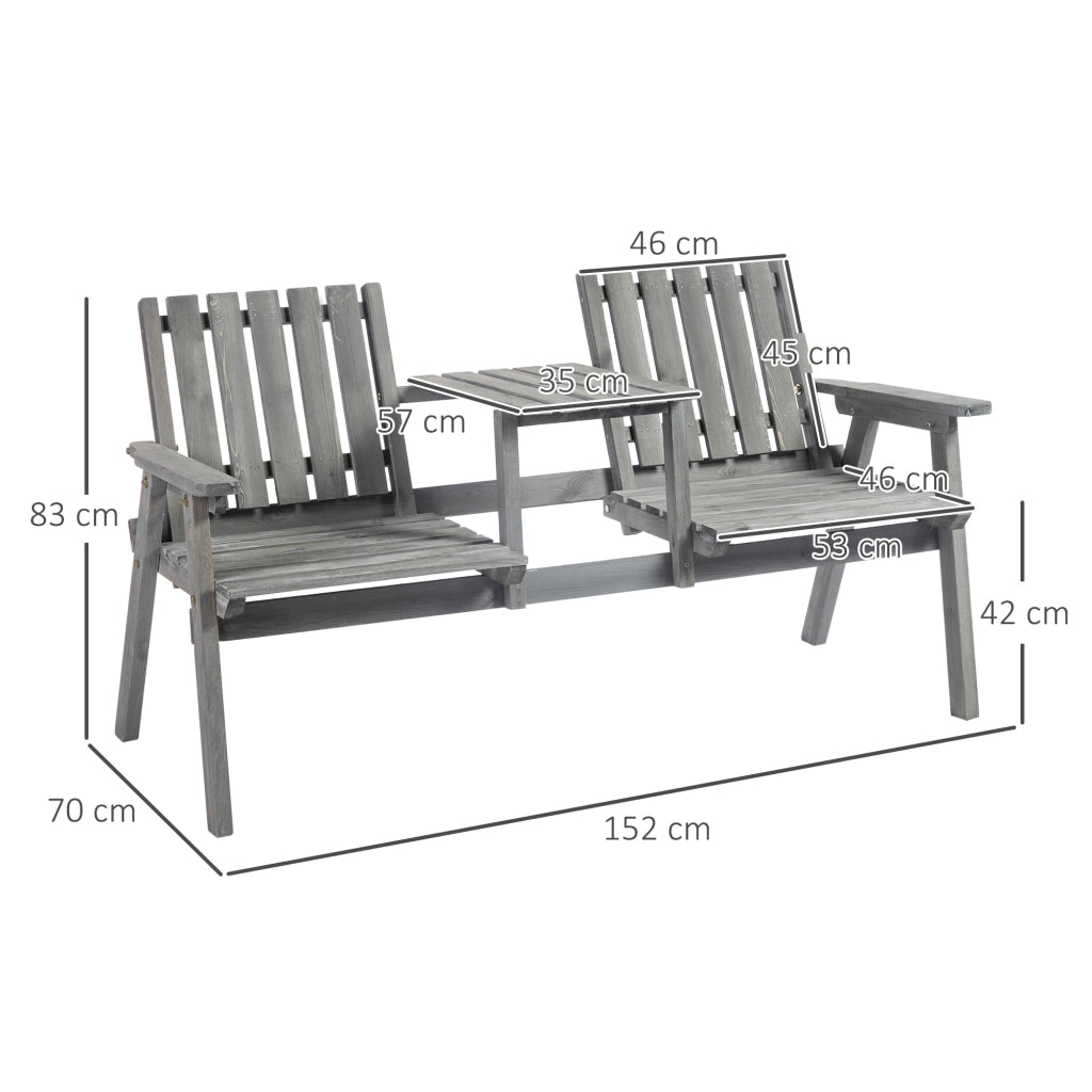 Set tavolo e sedie da giardino ¨C Xylo ¨C massello grigio con ombrellone 152x70x83