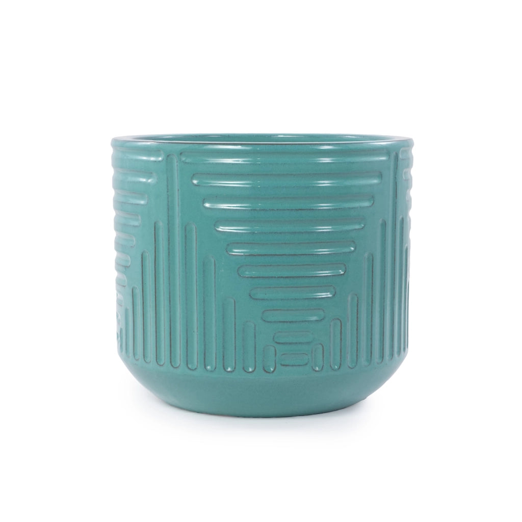 VASO DA FIORI IN CERAMICA Ø 42 CM CIANO, SINGOLO