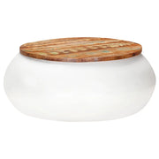 Tavolino da CaffÃ¨ Bianco 68x68x30 cm in Legno di Recupero
