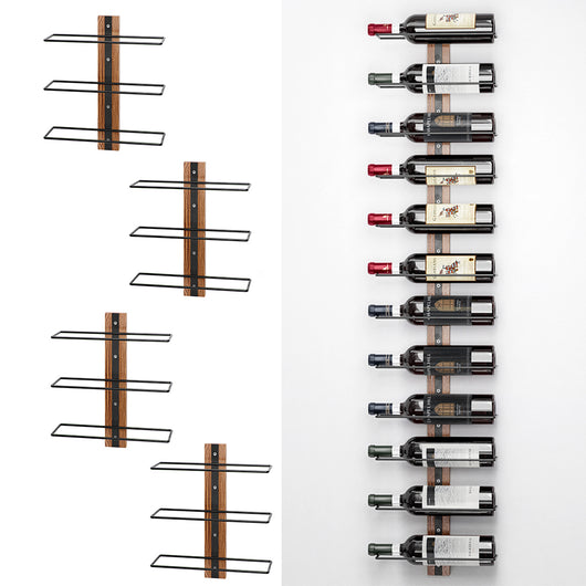 Cantinetta da Parete per 12 Bottiglie di Vino Stile Industriale 31,5x26,5x8,3 cm in Ferro Nero
