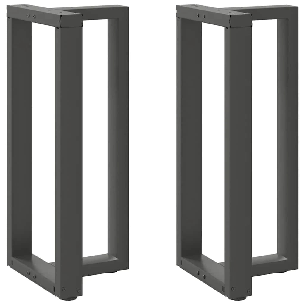 Set di 2 gambe regolabili per tavolo da bar a forma di T design moderno 50 x 35 x 90 cm acciaio antracite 02_0057344