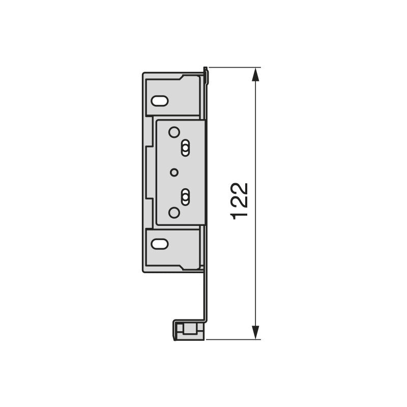 Cassetto esterno Simplex 25 kg, altezza 122 mm, profondità 490 mm, Acciaio, Grigio antracite
