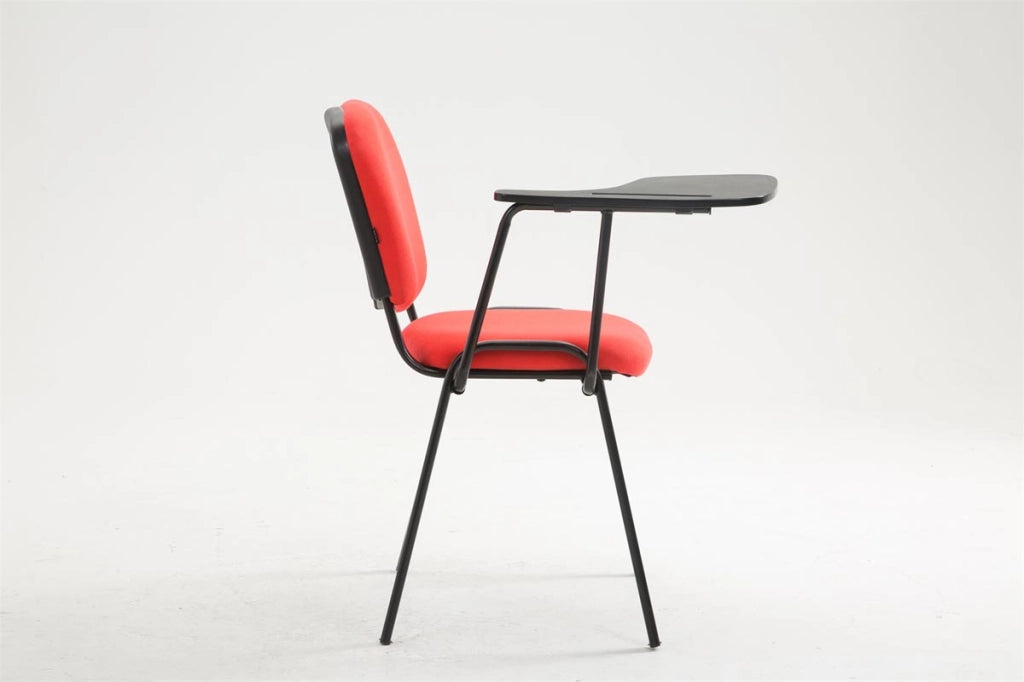 Sedia Ken in tessuto con tavolino ribaltabile rosso