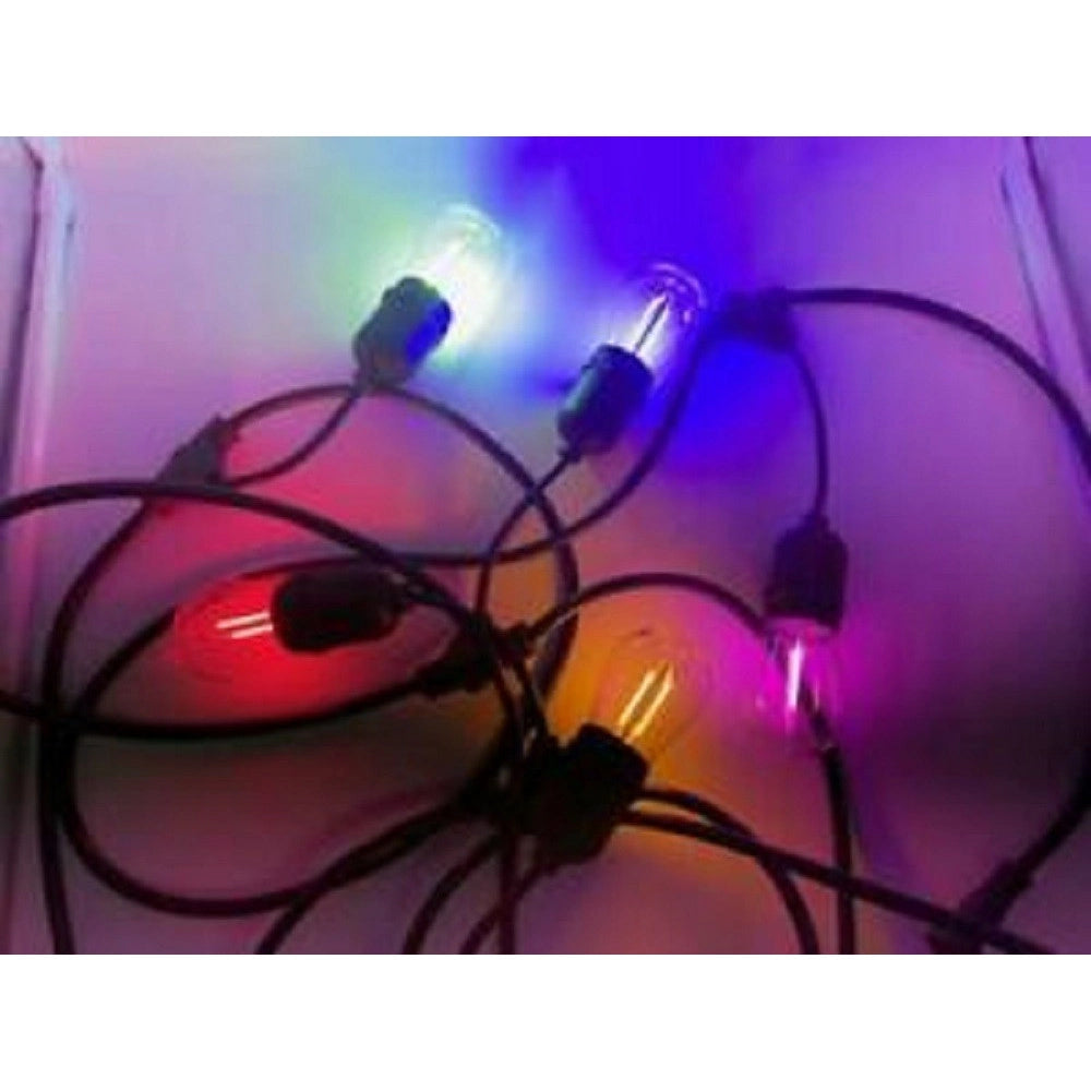 Trade Shop - Catena 10pz Lampade E27 Led Colorate Blu Rossa Gialla Verde Viola Per Catenaria -
