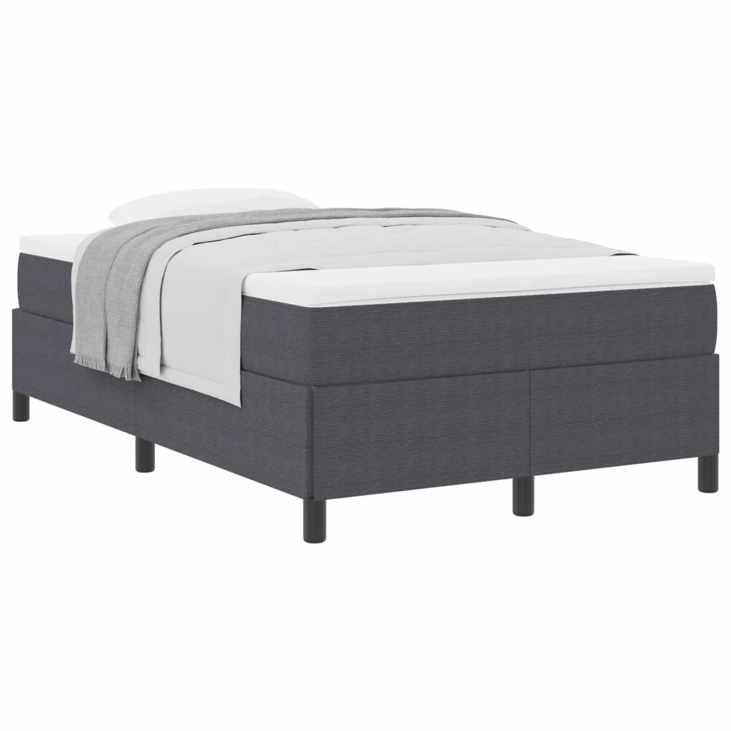 Letto a molle Grigio Scuro 120 x 190 cm Tessuto in Cords 42006958