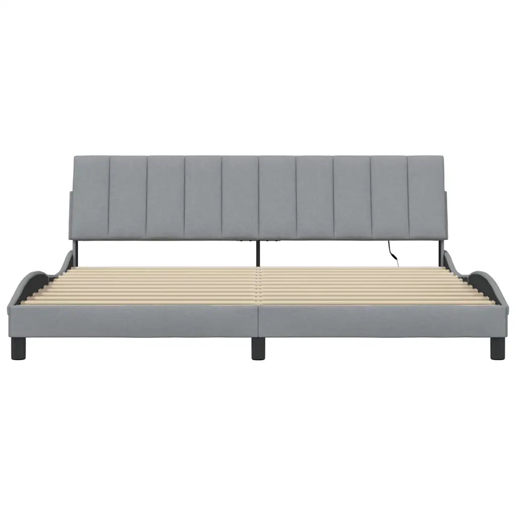 Giroletto senza Materasso-Struttura Letto Hanko Grigio Chiaro 200x200 cm Tessuto 588572