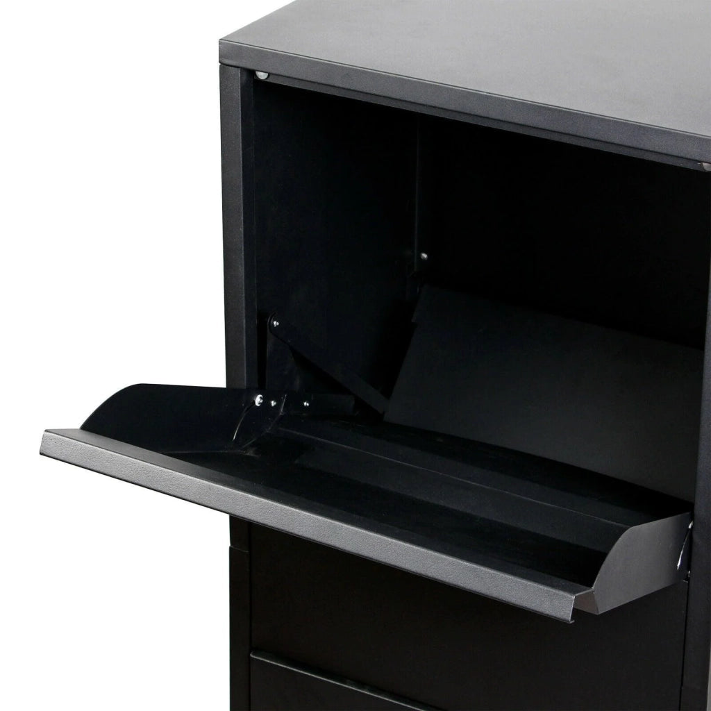 Cassetta postale/cassetta postale con serratura su supporto 46 ​​x 45 x 140 cm nera 16_0000115