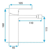 Rubinetto Da Bidet Rea Argus Titanio