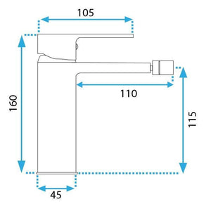 Rubinetto Da Bidet Rea Argus Titanio