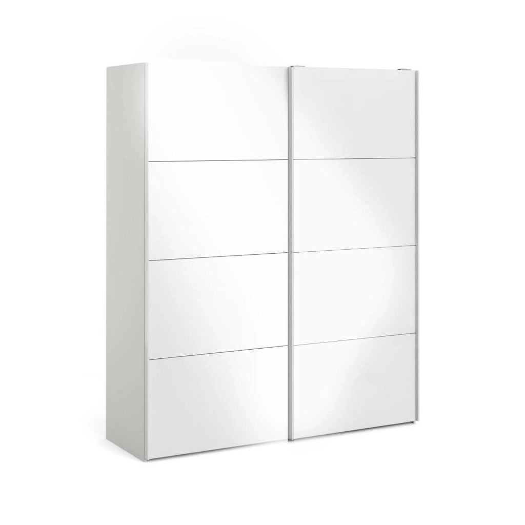 Guardaroba 2 ante Paeng, Mobile camera da letto, Cabina armadio portabiti, Armadio appendiabiti, 182x61 h220 cm, Bianco lucido
