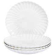 Set di 4 piatti da contorno in gres porcellanato bianco fatti a mano con smalto reattivo Perfetti per dessert cucina e sala da pranzo