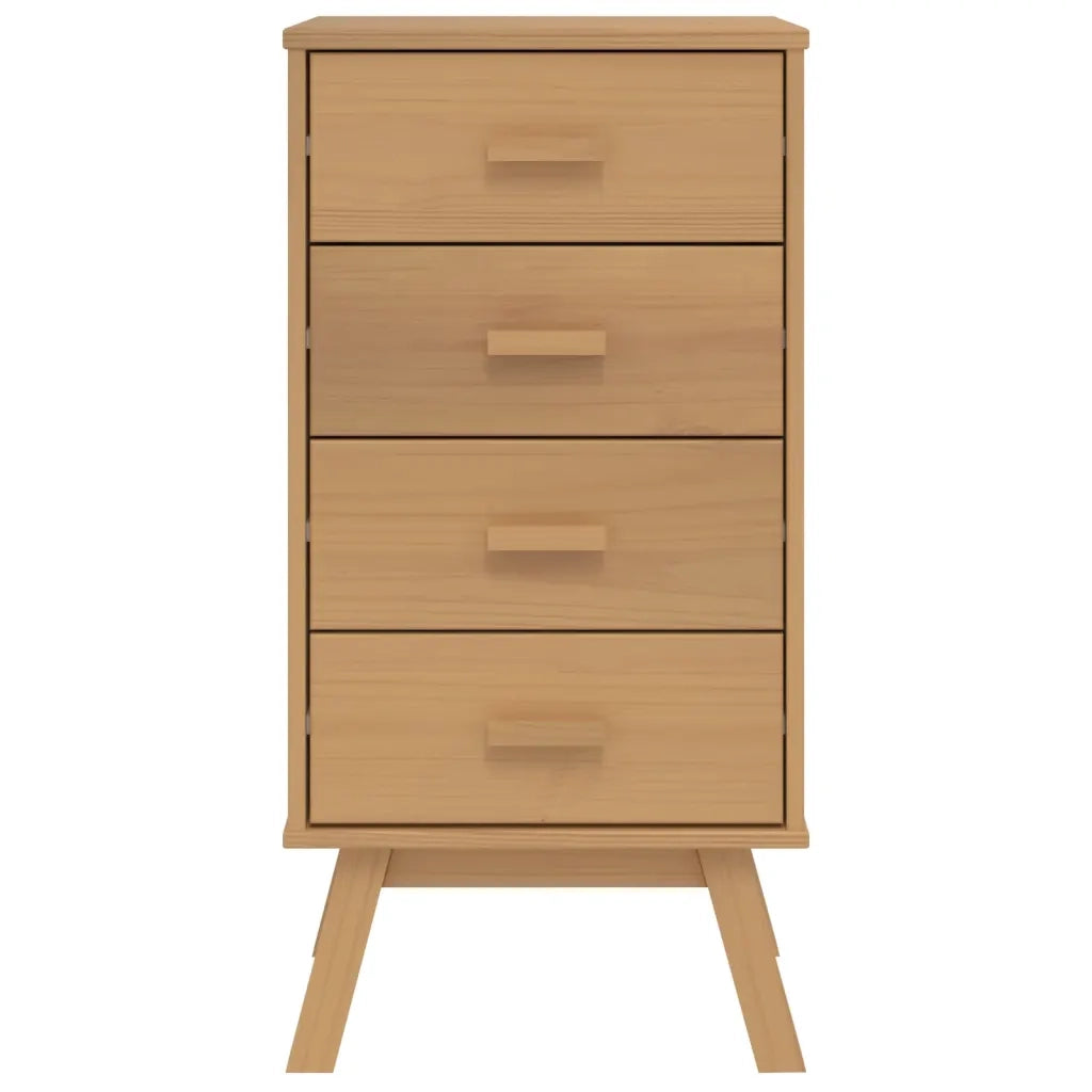 Comodino OLDEN Marrone in Legno Massello di Pino 358585