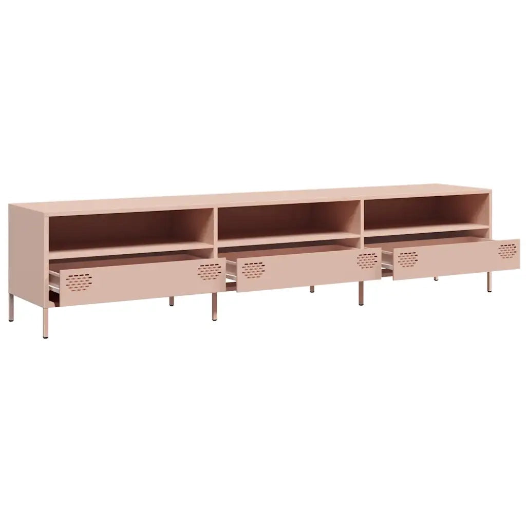 Mobile TV Rosa 202x39x43,5 cm in Acciaio Laminato a Freddo