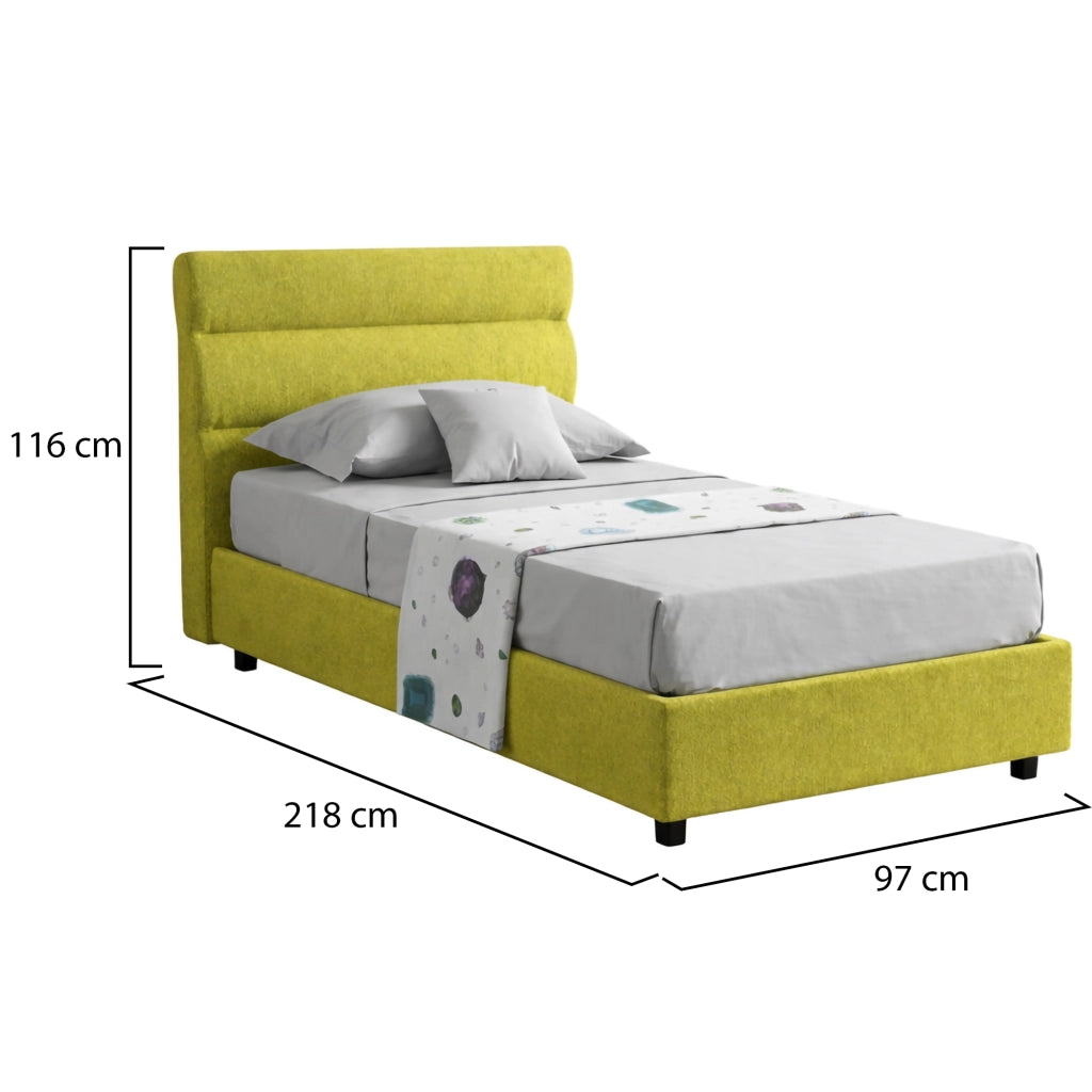 Brez, Letto Singolo Sfoderabile Made in Italy, Verde