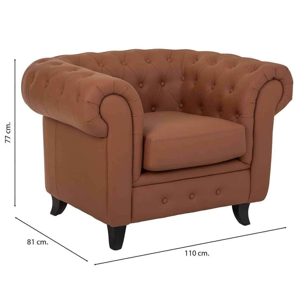 Poltrona in mousse color moka 110x81x77h cm