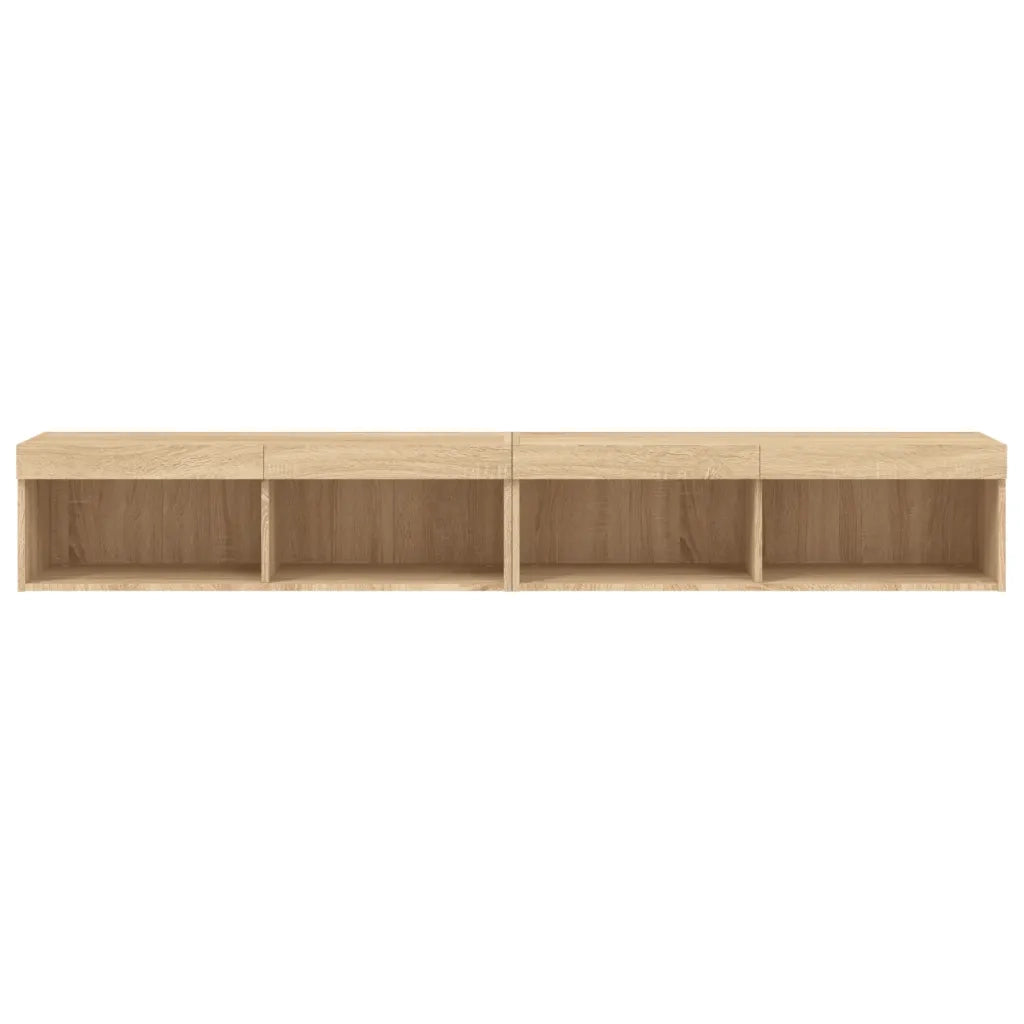 Mobili TV con Luci LED 2pz-Set di 2 Credenza per TV Rovere Sonoma 100x30x30 cm