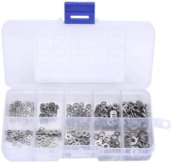 Elastici in Acciaio Inossidabile - 500 Unità - Per Lavastoviglie/Aspirapolvere - Anticorrosione - Diversi Diametri - Inclusa Scatola di Custodia - Imballaggio Completo